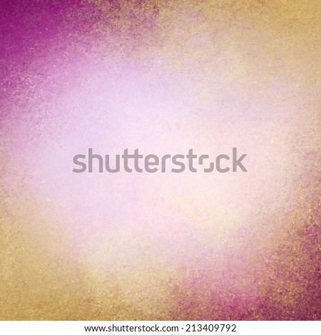 abstract pink gold background design, border has dark pink and gold color edges of rough distressed vintage grunge texture, pale soft opaque white center