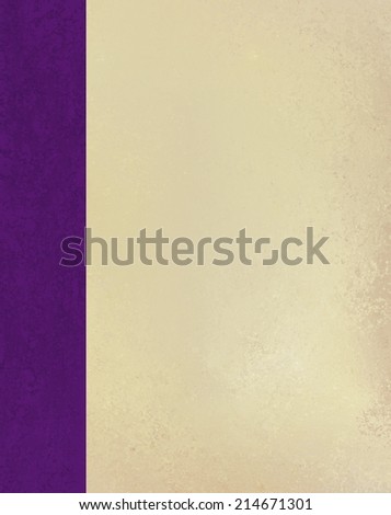 vintage beige or off white background paper texture with purple sidebar design