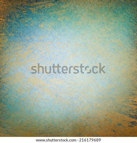 damaged elegant gold background texture paper, faint rustic grunge texture paint design, messy old distressed blue gold wall paint