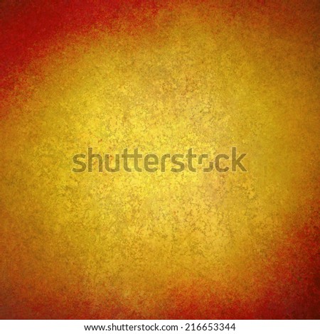 bright gold background texture paper, dark rustic red grunge border paint design, old distressed red wall paint