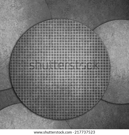 abstract black grid background layers, round circle shapes layered design