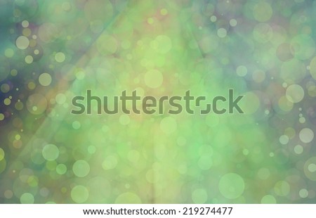 abstract green background bokeh lights and faint sunshine streaks texture overlay design