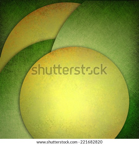 abstract green gold background, layers of green and gold circle shapes in artistic creative layouts with distressed texture