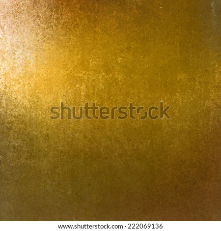 rich gold background with grunge texture border, light bright corner spotlight or sunshine pattern on wall. vintage shadow black frame design, old distressed shabby background layout