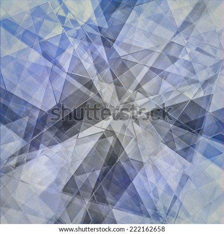 abstract blue grunge and angles background design, light blue gray and white color and distressed glass texture