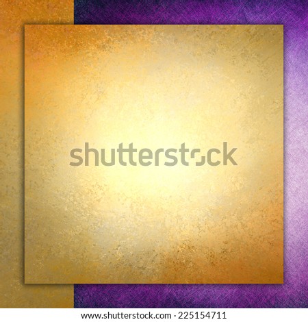 elegant gold background texture paper with purple border, faint rustic grunge border paint design, old distressed gold wall paint