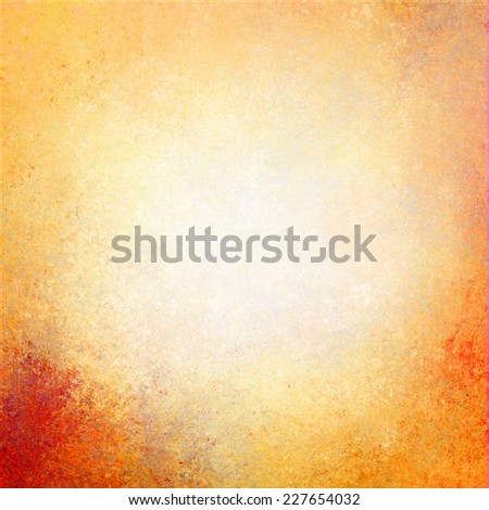 warm golden wall background paint, yellow gold paper with orange messy grunge color splash, light beige paper with darker grungy border, old worn page