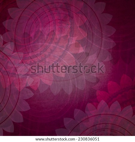 fancy pink background pattern with flower design elements, layers of round seal pattern shapes on vintage background paper, pink wallpaper