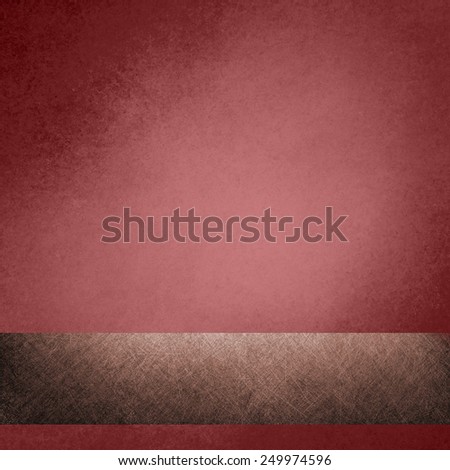 faded marsala red background with brown ribbon banner, vintage color and sponged distressed texture in soft blended brush strokes in corner design, with light center and dark border