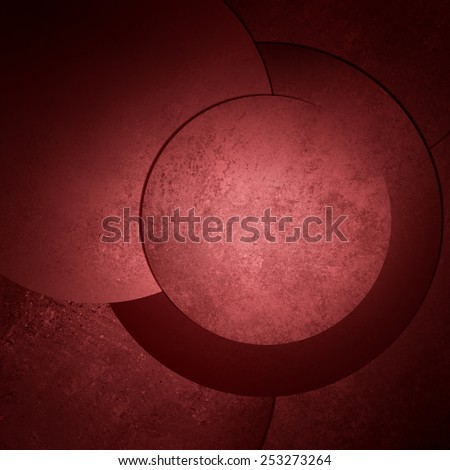 red marsala background with contemporary modern art composition concept of round layered circle shapes