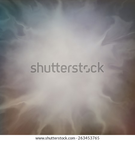 abstract background, white tendrils of smoke or cloud explode out from center in unique design with faded soft coloring of pink whites blues and grays