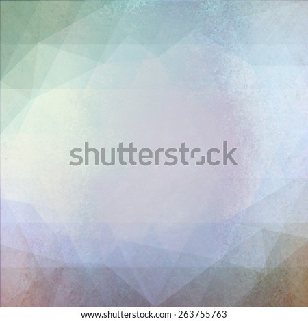 faded vintage background in blue and brown colors with messy grunge stains and low poly triangle pattern double exposure overlay