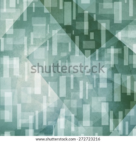 abstract background. Blue green background with white rectangle shapes layered in random pattern. Teal background. Triangle background design.