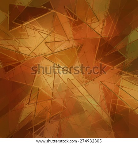 glass shards, abstract orange and gold background with glass texture