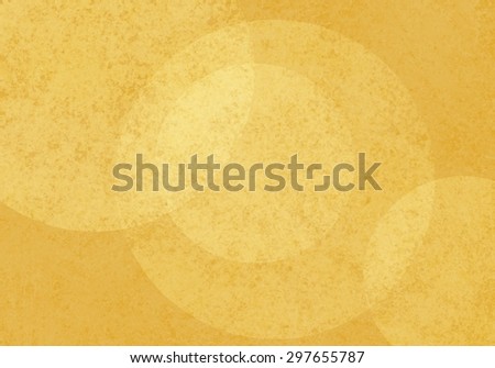 large yellow bokeh lights background with textures. Cool floating layers of bubbles or round circle shapes on yellow sponged texture background. Abstract modern art design layout.