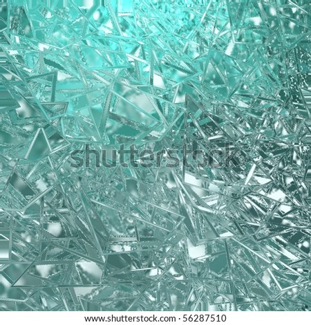 blue teal abstract broken glass background