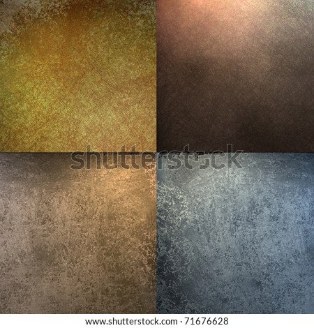 faded brown, blue, and gold background blocks in different colors, old grunge textures, and soft lighting