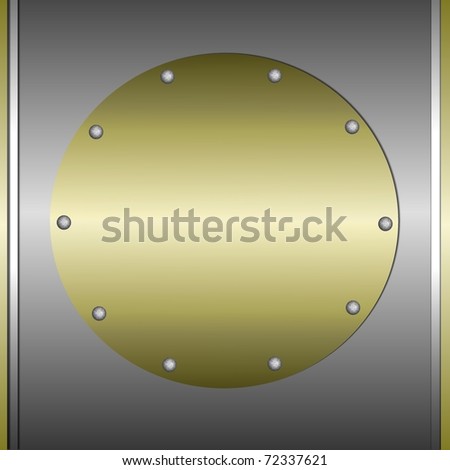 gold and silver metal background illustration with highlights, smooth shiny texture, gold plate, and copy space to add your own title or text