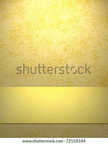 soft sunny yellow background with gold ribbon stripe, copy space, grunge texture, and highlight