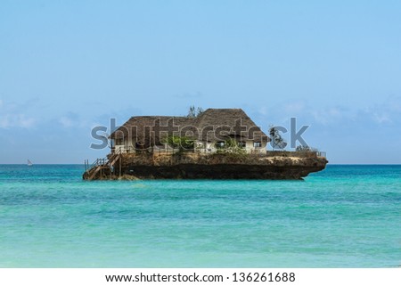 Rock Restaurant over the sea in Zanzibar, Tanzania
