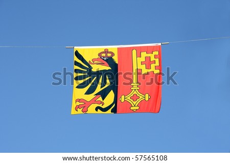 Swiss Cantons Flag Series - Canton Geneva (Black Eagle is the emblem of Roman kingdom, the golden key is the symbol of Petrus)