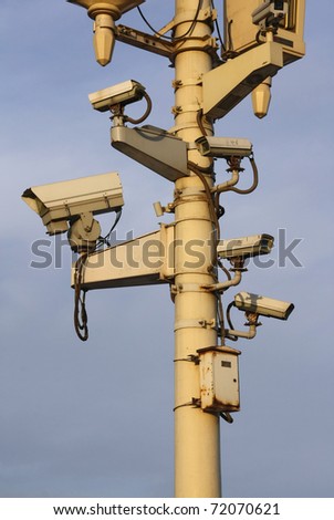 Surveillance cameras to monitor all directions at Tian\'anmen Square, Beijing, China