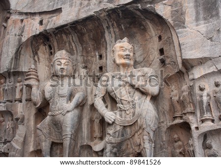 Buddhist statues in Longmen Grottoes. China (manual focus)
