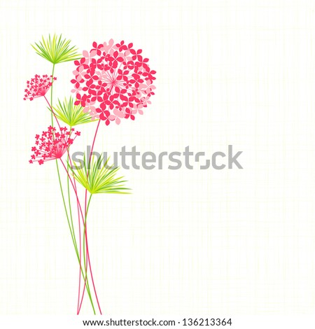 Springtime Hydrangea Flower on Green Background
