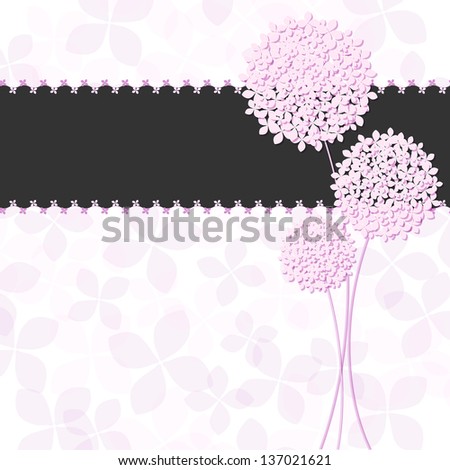 Springtime Pink Purple Hydrangea Flower Greeting Card