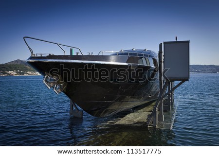 Italy, Baia (Naples), Baia 100 luxury yacht launch (boatyard: Cantieri di Baia)
