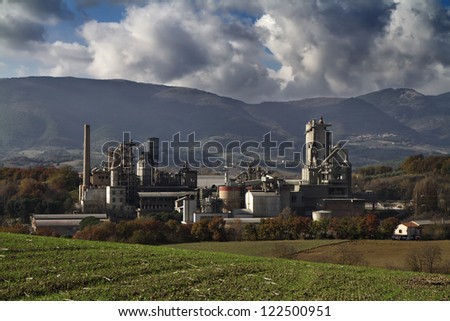 Italy, Spoleto, cement factory in the countryside
