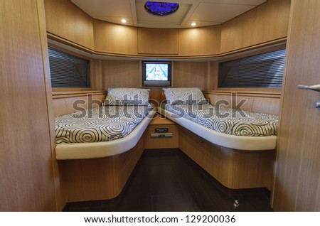 Italy, Alfamarine 72 luxury yacht, guests bedroom