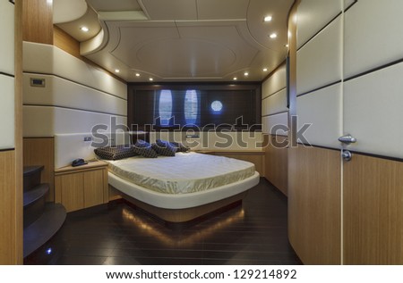 Italy, Alfamarine 72 luxury yacht, master bedroom