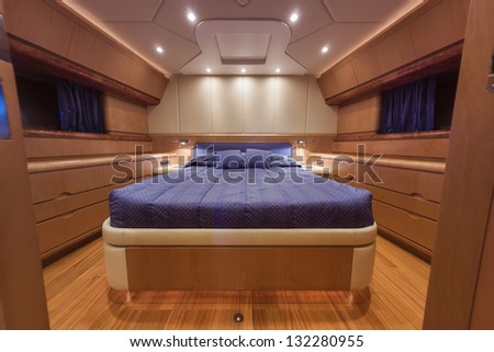 Italy, Naples, RIZZARDI 73HT luxury yacht, Vips bedroom