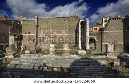 Italy, Rome, Roman Forum (Forum of Nerva, 97 A.D), roman ruins
