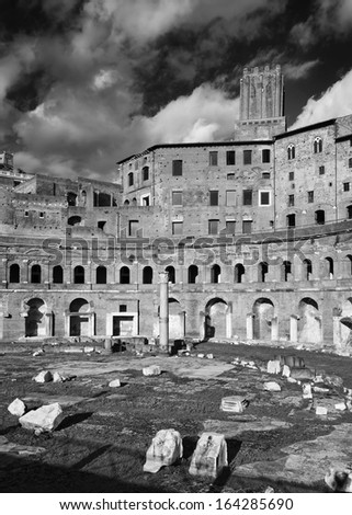 Italy, Rome, Roman Forum (Forum of Trajan, 112 - 113 A.C.), roman ruins
