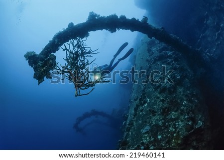 SUDAN, Red Sea, U.W. photo, wreck diving, Umbria wreck - FILM SCAN