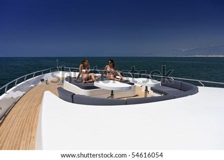 Italy, Tirrenian sea, off the coast of Viareggio, Tuscany, luxury yacht 36 (36 meters)