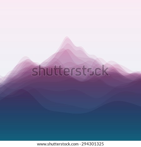 Mountain Landscape. Vector Silhouettes Of Mountains Backgrounds. Can Be Used For Banner, Flyer, Book Cover, Poster, Web Banners.