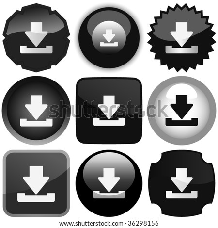 Black Download Icons. Vector Set. - 36298156 : Shutterstock