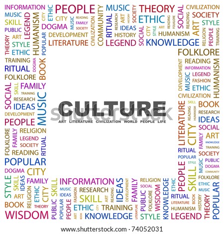 Culture. Word Collage On White Background. Vector Illustration 