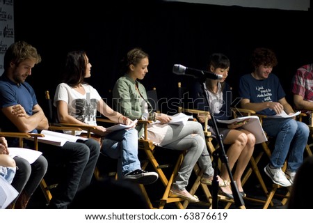 AUSTIN,TX - OCT. 24:  Alexa Vega, Jessica Alba,Aubrey Plaza and Daryl Sabara at the ' The Hand Job ' Script Reading during the Austin Film Festival on October 24, 2010 in Austin, TX.