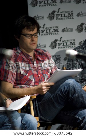 AUSTIN,TX - OCTOBER 24: Actor Bill Hader reads \' The Hand Job \' Script at the Rollins Theatre during the 17th Annual Austin Film Festival on October 24, 2010 in Austin, TX.