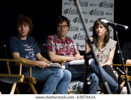 AUSTIN,TX - OCT. 24: Bill Hader and  Maggie Carey listen as Jessica Alba talks about \' The Hand Job \' Script during the Austin Film Festival on October 24, 2010 in Austin, TX.