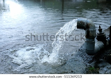 Water pipe in water field.