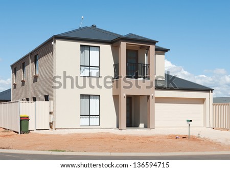 typical facade of a modern and new australian house at noon
