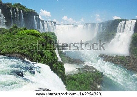 the famous Iguazu Falls on the border of Brazil and Argentina the famous Iguazu Falls on the border of Brazil and Argentina