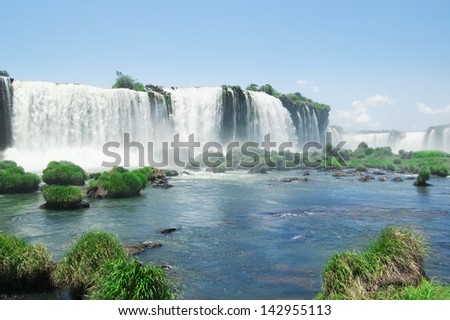 the famous Iguazu Falls on the border of Brazil and Argentina the famous Iguazu Falls on the border of Brazil and Argentina