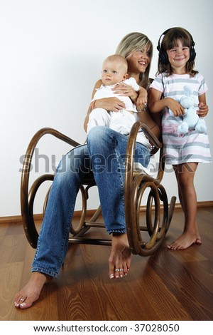 Rocking chair : mother and son and daughter