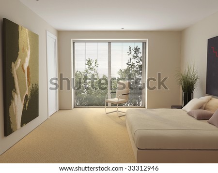 The interior of a modern house.Space.Estate.Beaty.Daylight.3d image.